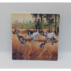 Square Stone Screencraft Tileworks Trivet Ross B Young Quail Hunting Dog